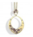 Boccadamo Women's Necklace - Gold Mediterranean Line Harem with Navette Pendant and Crystals