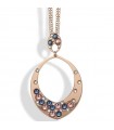 Boccadamo Women's Necklace - Harem Mediterranean Line Rose Gold with Navette Pendant and Crystals