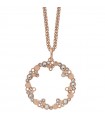 Boccadamo Women's Necklace - Rose Gold Mediterranea Magic Circle with Maxi Circle Pendant and Zircons