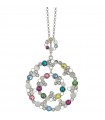 Collana Boccadamo da Donna - Magic Circle Mediterranea Silver con Cerchio Pendente e Cristalli Colorati