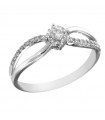 Giorgio Visconti Woman's Ring - Band in 18K White Gold with 0.17 ct Natural Diamonds - 0