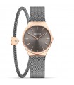 Special Pack Bering Watch with Women's Bracelet - Classic Only Time Gray and Rose Gold 31 mm