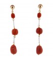 Silvia Kelly Earrings - Pendants in 18K White Gold with Red Coral - 0