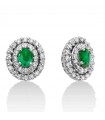 Miluna Woman's Earrings - in 18k White Gold with Natural Diamonds and Emeralds - 0