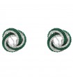 Chirico Earrings - Fantasia in 18K White Gold with Natural Diamonds and 10 ct Emerald Root - 0
