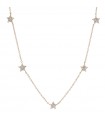Buonocore Necklace - Hope in 18K Rose Gold with Stars and Natural Diamonds 0.26 ct - 0