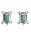 Nimei Woman Earrings - in 18K White Gold with Natural Diamonds and Aquamarine - 0