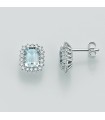 Miluna Earrings with Diamonds and Aquamarine for Woman - 0