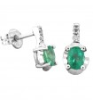 Miluna Earrings with Emeralds and Diamonds for Women - 0