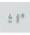Miluna Woman's Earrings - in White Gold with Aquamarine and Diamonds - 0