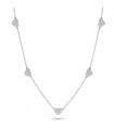Buonocore Necklace - Hope in 18K White Gold with Hearts and Natural Diamonds 0.45 ct - 0