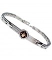 Bracciale Zancan da Uomo - Hi Teck in Acciaio 316L con Rosa dei Venti Rose Gold Centrale