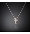 Chiara Ferragni Women's Necklace - Silver Crosses with Squared Cross Pendant and White Zircons - 0