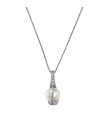 Nimei Necklace for Woman - in 18K White Gold with Australian Pearl 10-11mm and Natural Diamonds - 0