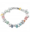 Uno de 50 Bracelet for Woman - Treasure Jewel Silver with Colored Crystals and Skull Element Size M