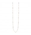 Lelune Glamor Woman's Necklace - Cristelle Summer Long in 925% Silver Gold with Freshwater Pearls and Fuchsia Zircons - 0