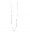 Lelune Glamor Necklace for Woman - Long Cristelle Summer Rose Gold with Pink Jade and Fuchsia Spinels - 0