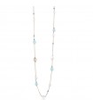 Collana Lelune Glamour da Donna - Cristelle Summer Lunga Rose Gold con Giada Azzurra e Spinelli Turchesi