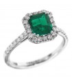 Crieri Woman Ring - Bogotá in 18K White Gold with Natural Diamonds and 1.14 ct Emerald - 0