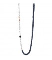 Lelune Glamor Necklace for Woman - Long Sophie with Freshwater Pearls and Blue Spinel Threads