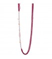 Collana Lelune Glamour da Donna - Sophie in Argento 925% Rosato con Perle Freshwater e Spinello Fucsia