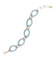 Collana RossoPrezioso da Donna - Air Rose Gold con Maglie Ovali Azzurre