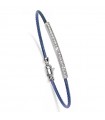 Salvatore Bersani Men's Bracelet - with Blue Cable and Swarovski Stones - 0