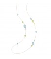 Rosso Prezioso Necklace for Woman - Icon Pebble Gold with Azure Quartz and Prenite