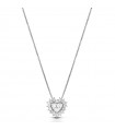Lelune Diamonds Woman's Necklace - in 18K White Gold with Heart and Natural Diamonds 0.12 ct - 0