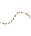 Red Precious Bracelet for Women - Nouvelle Vague Mon Amour with Green Elements and Pink Amethyst