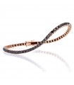 Bracciale Tennis Crieri Donna - Color in Oro Rosa 18 Carati con Diamanti Neri 2,30 ct - 18 centimetri