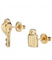 Uno de 50 Women's Earrings - Confident Unlock Gold in the Shape of a Key and Padlock