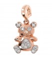 Bronzallure Charm for Woman - Altissima Rose Gold Bear Shape with Cubic Zirconia Pavè