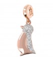 Bronzallure Charm for Woman - Altissima Rose Gold in the Shape of a Penguin with Cubic Zirconia Pavè