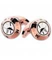 Zancan Cufflinks for Men - Hi Teck in Rose Steel with Wind Rose