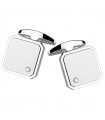 Zancan Cufflinks for Men - Hi Teck in Steel 316L Square with White Zircon