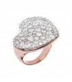 Bronzallure Women's Ring - Altissima Rosè Chevalier with White Cubic Zirconia Heart Size 16