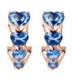 Bronzallure Woman's Earrings - Altissima Hoop Rose Gold with Blue Hearts