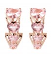 Bronzallure Women's Earrings - Altissima Hoop Rose Gold with Pink Hearts