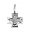 Arkano Pendant - Cross in 18K White Gold with Natural Diamonds - 0