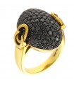 Chimento Woman's Ring - in 18K Yellow Gold with 2.73 ct Black Diamonds - 0