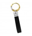 Arkano Keyring - with Circle in Yellow Gold and 18K White Gold and Rubber Loop - 0