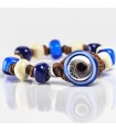 Moi Bracelet - Zephyr with White and Blue Murano Glass Beads