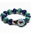 Bracciale Moi - Martino con Perle in Vetro di Murano Verdi e Blu