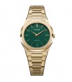 D1 Milano Ladies Watch - Ultra Thin Emerald 34mm Gold Green - 0