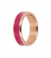 Anello Bronzallure da Donna - Smalti Fedina Rose Gold con Smalto Fucsia Misura 16