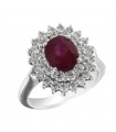 Picca Woman's Ring - in 18K White Gold with Natural Diamonds and 2.48 ct Ruby - 0