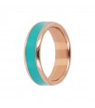 Bronzallure Women's Ring - Rose Gold Band Enamel with Turquoise Enamel Size 14