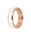 Anello Bronzallure da Donna - Smalti Fedina Rose Gold con Smalto Bianco Misura 16