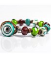 Moi Bracelet - Campus with Green and Brown Murano Glass Beads